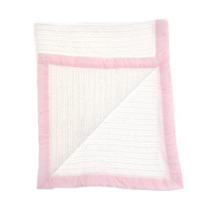 Cellular Blanket with Pink Trim