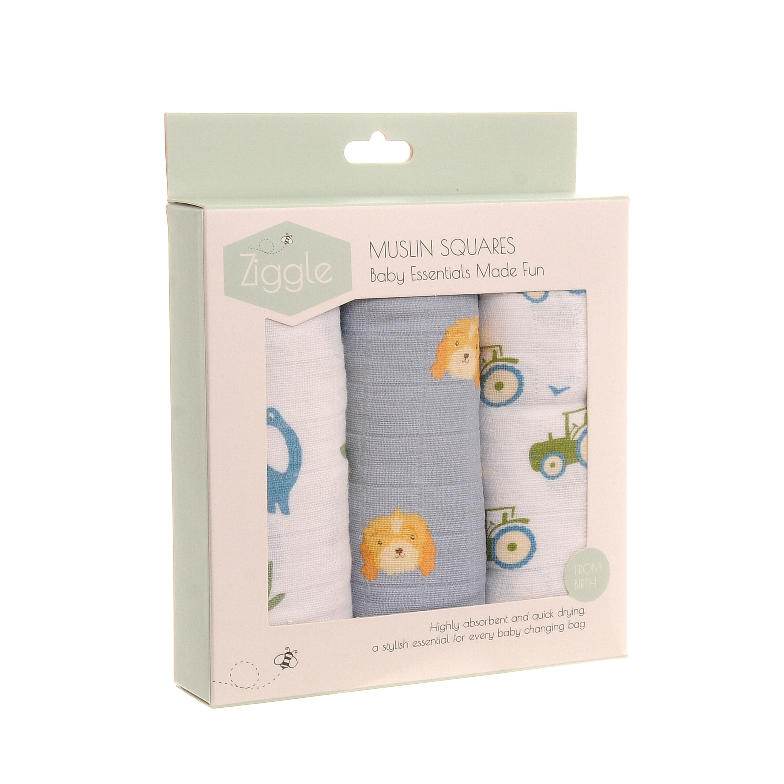 Blues Muslins for wholesale by Ziggle Baby