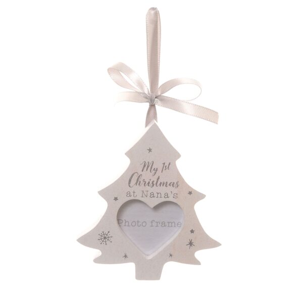 My First Christmas at Nana's Hanging Photo Frame for wholesale by Ziggle Baby