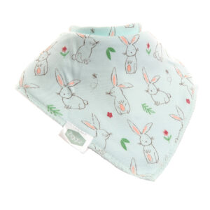 Bunnies on Mint bib