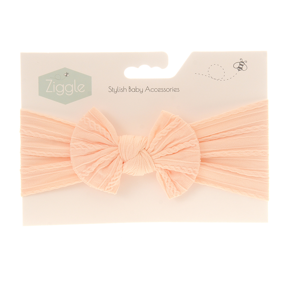 Soft Peach Top Bow Turban Headband