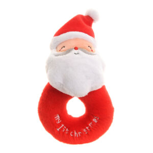 My First Christmas Santa Plush Baby Rattle