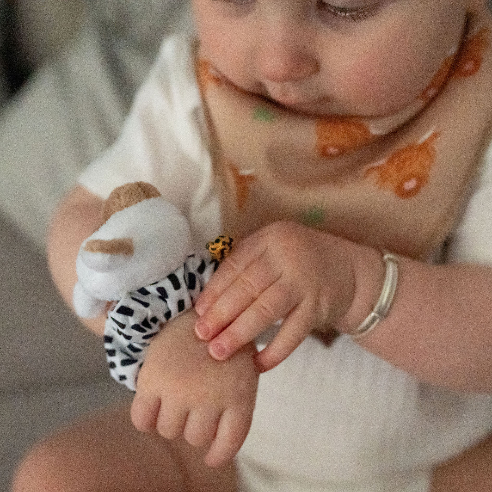 Plush Highland Cow and Sheep Wrist Rattles - Image 3