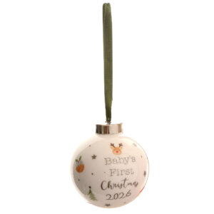 Baby's First Christmas 2026 ceramic bauble