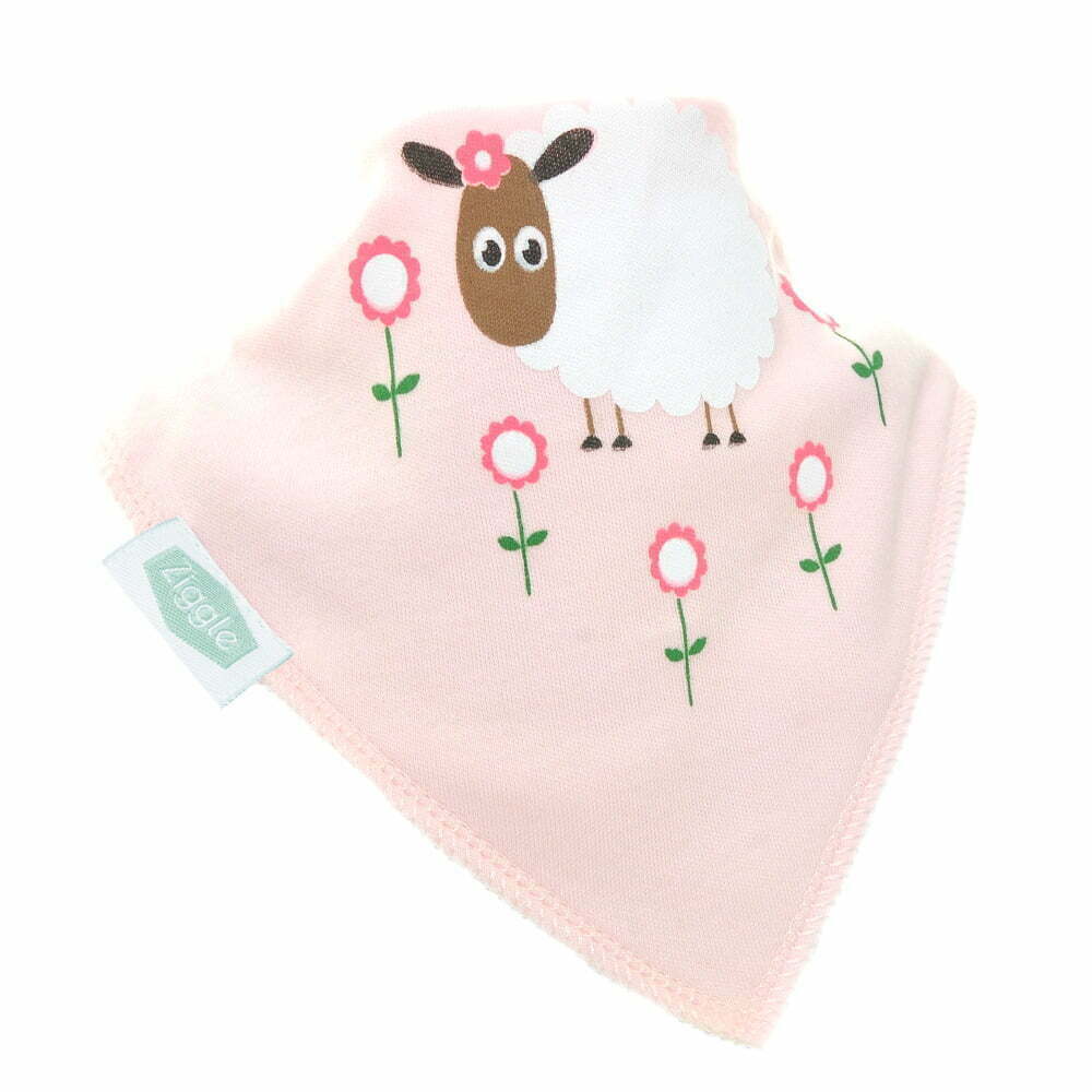 Add a pop of pink to your little one's outfit with our Cute Pink Sheep Bib