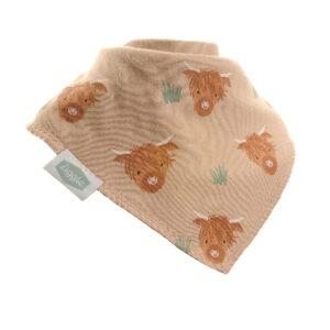 Gift set: Bib, Rattle, Washcloth Highland Cow