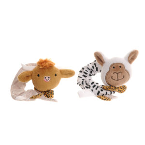 Plush Highland Cow and Sheep Wrist Rattles